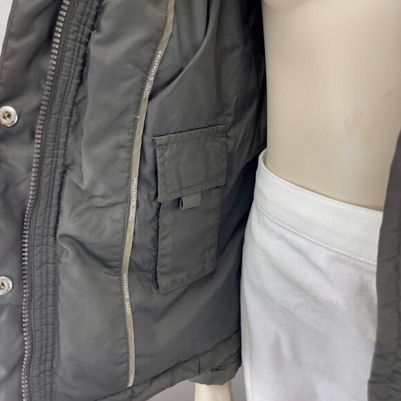 ESPRIT COLLECTION Quilted Down Feather Winter Puffer Belted Green Coat Size 4 - Picture 6 of 12